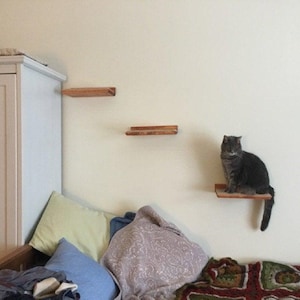 Floating Cat Shelf Set / 3 Short Cat Shelves 12&quot; each / Wall Mounted Cat Furniture Cat Steps