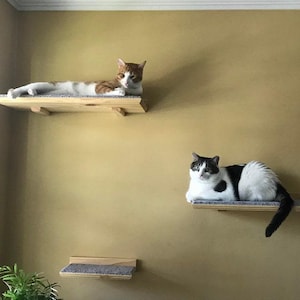 XL Wall Mounted Cat Bed 24&quot; / Floating Cat Shelf w/ Hidden Brackets
