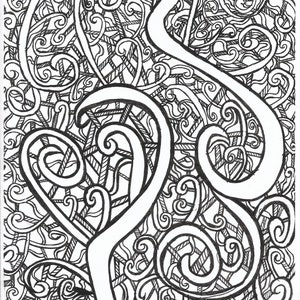 Hand Drawn Coloring Pages, cool designs, digital download