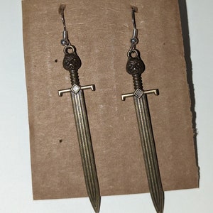 Sword Charm Dangly Earrings