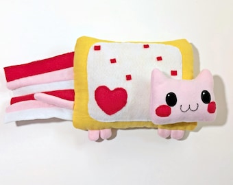 Pluszowy kot Nyan na Walentynki | Prezent dla dzieci, prezenty-mem, dekoracja pokoju, prezent urodzinowy, konwent anime, pluszowy kot Kawaii, przedmiot kolekcjonerski, prezent dla pary