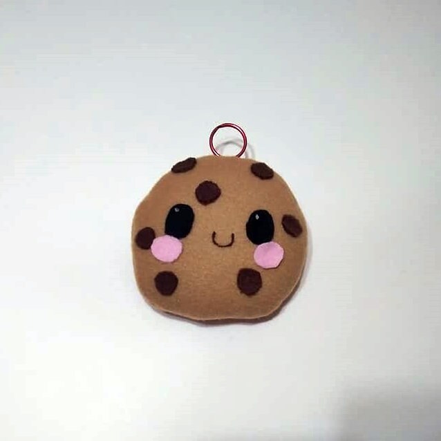 Porte-Clés En Peluche Cookie Mignon - Pendentif Doux Avec Pépites De Chocolat Pour Sac à Dos Ou Clés - 6