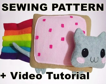 Nyan Cat Plush SEWING PATTERN | Plush Pattern,Sewing Pattern,Plush Sewing Pattern,Nyan Cat Plush Pattern, Kawaii Plush,back to school gifts