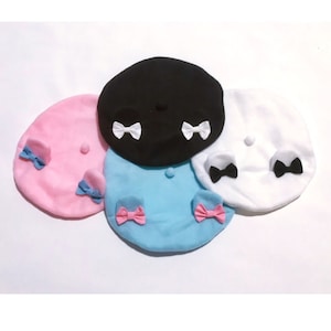 Bear Beret | Pastel kei accessories,Kawaii hat,Pastel hat,Fairycore hat,Blue Beret,Bow Beret,Pink Beret,Bear Hat, Pastel Beret, Fairykei hat