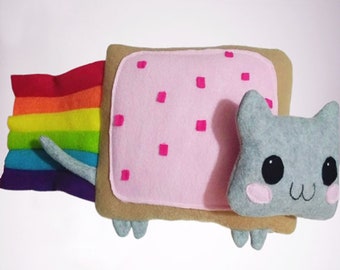 Nyan Cat pluche kussen | Cadeau voor kinderen, meme pluche, meme geschenken, verjaardagscadeau, Nyan Cat pluche, Kawaii pluche, terug naar school cadeau, paar cadeau