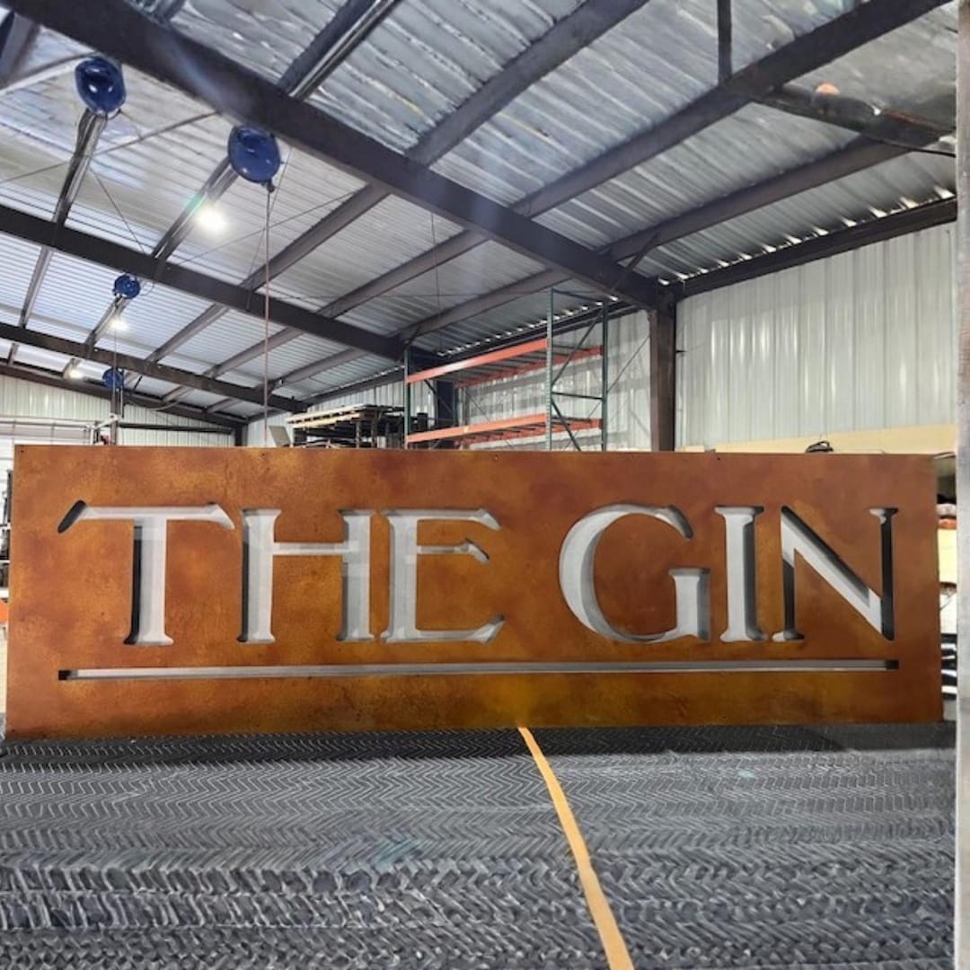 Custom Metal Business Sign | Powder-coated Steel | Exterior Commercial ...