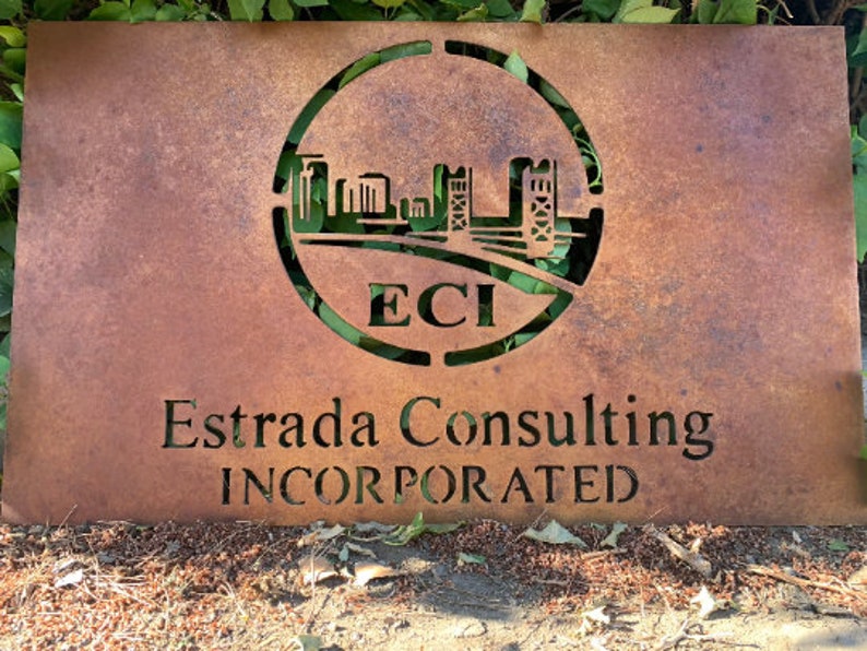 Custom Metal Business Sign | Rustic Outdoor Decor, Made in USA - Etsy