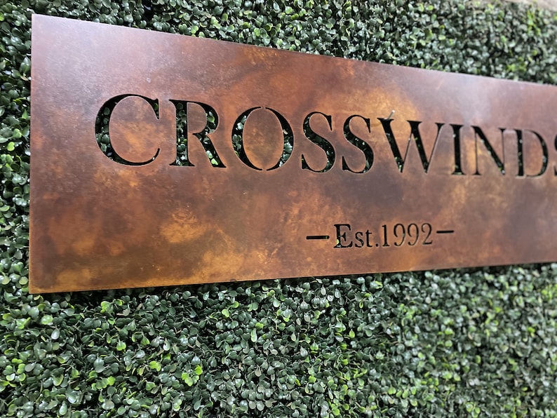 Custom Metal Business Sign | Rustic Personalized Outdoor Sign - Etsy