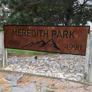 Meredith Sign Free Shipping | Custom Metal Signs | Outdoor Business Sign | Industrial ...