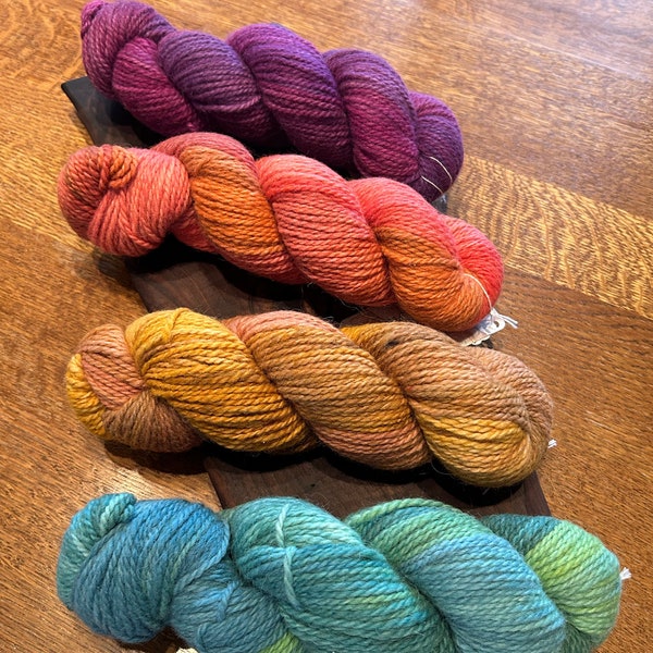 Y01:  80/20 Alpaca/Rambouillet Sheep 2-ply Worsted Yarn - Hand Painted Colors