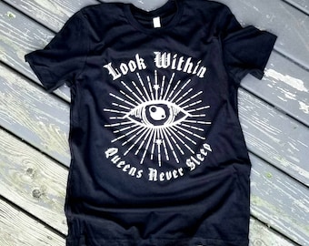 Look Within mystic all seeing eye black t shirt.