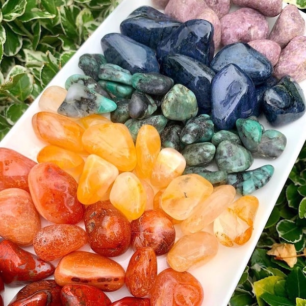 25 Piece Tumbled Stone Collection - Assorted Tumbled Stone Crystal Bundle - 25 pieces, Variety Pack of Tumbled Stones, SHIPS FREE