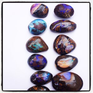 Natural Australian Boulder Opal Crystal Matrix Cabochon - Precious Opal, Gem Opal, Crystal Opal Cabochon. FREE SHIPPING!