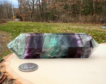 Rainbow Fluorite Crystal - Fluorite Generator - Polished Double Terminated Crystal Point - Zoned Fluorite - SHIPS FREE!