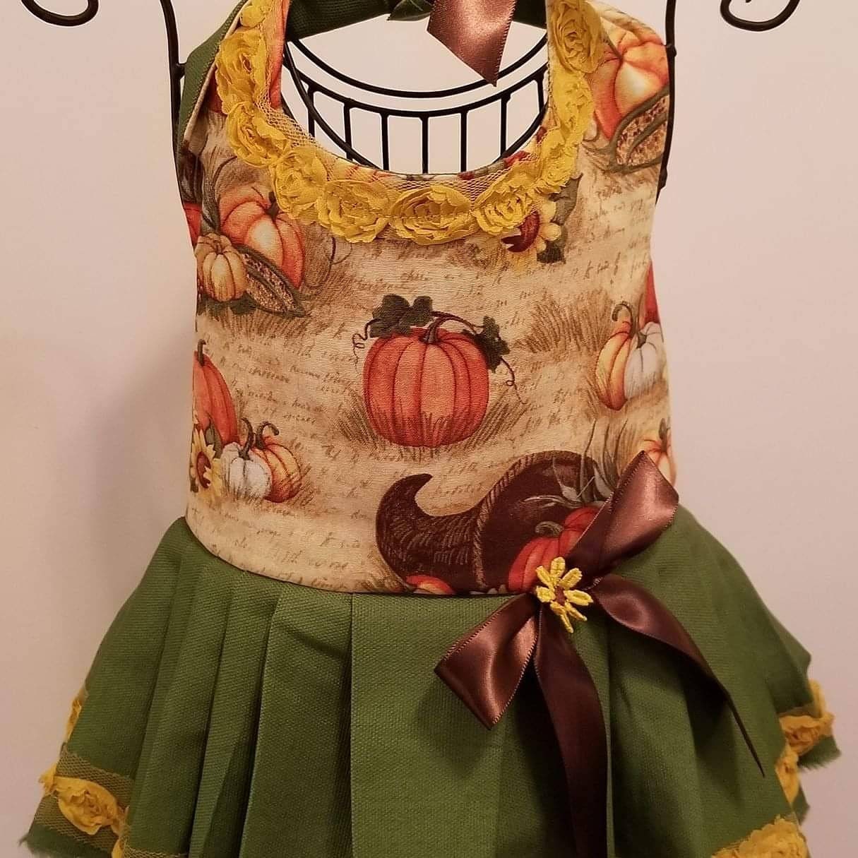 Autumn Pumpkin dog dress