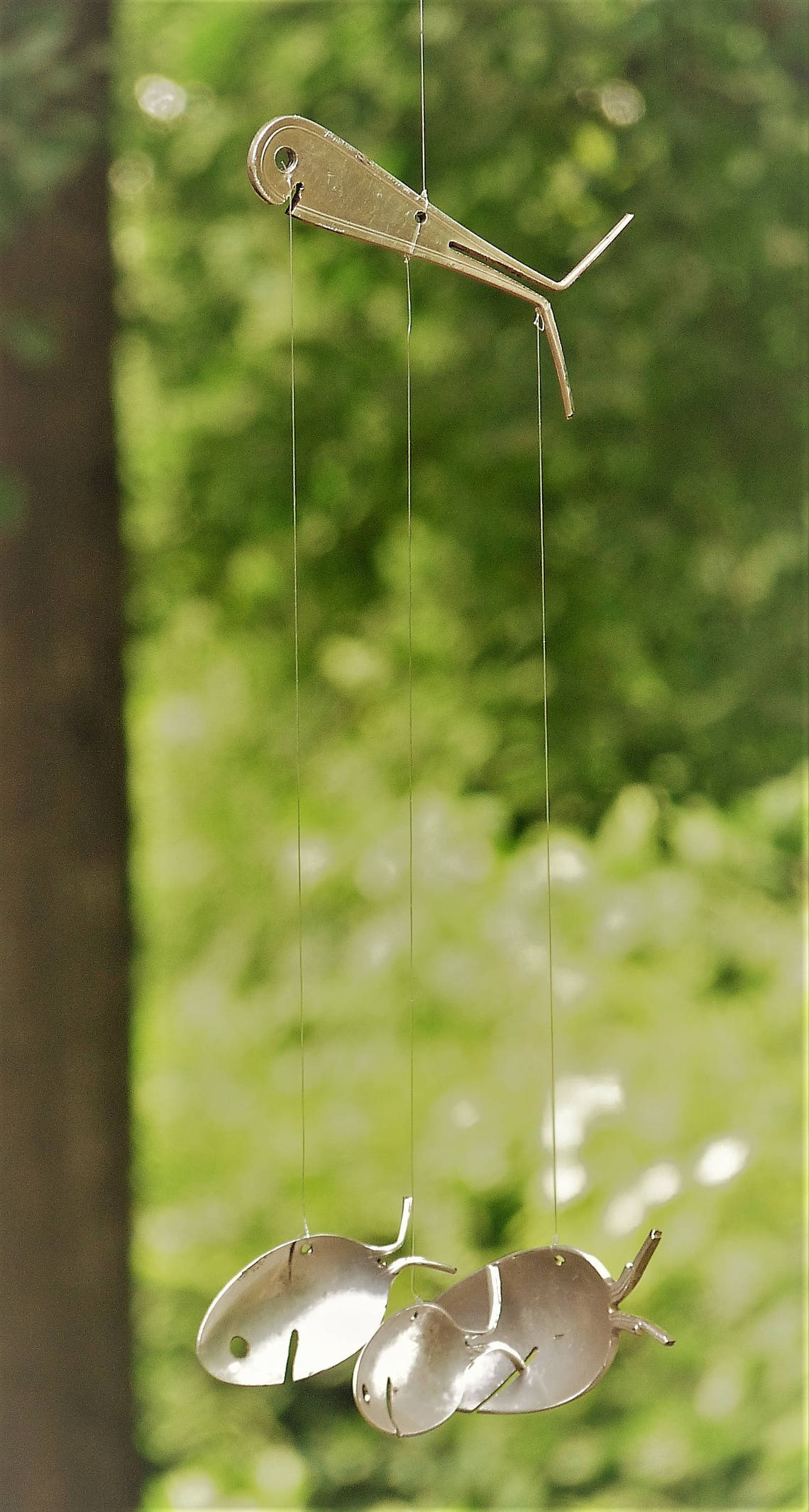 Spoon Fish Windchimereclaimed Metal Artspoon Tail Designkitchenware