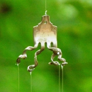 Fork Octopus & Spoon Fish Windchime, Musical Kinetic Metal Wind Chimes, Zen Flow of Life Feng Shui Decoration, Flatware Home and Garden Art