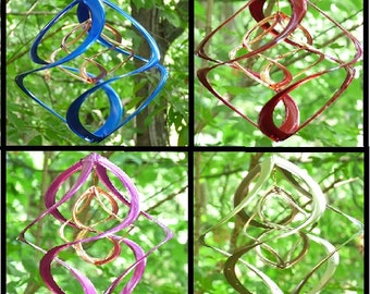 Carillon poisson nageoire et cuillère cinétiques : oeuvre d'art métallique pour jardin