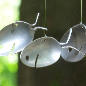 Spoon Fish Windchime-Reclaimed Metal Art-Spoon Tail Design-Kitchenware Creation-Unique Housewarming-Kinetic Garden Sculpture-Nautical Garden