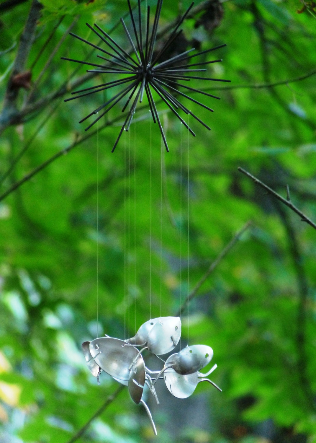 Intricate Spoontail Spoon Fish Windchime-musical Kinetic Metal