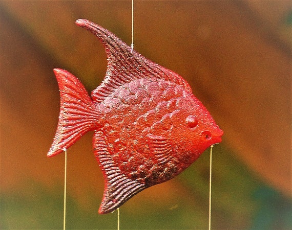 Red'n'black Angel Fish & Spoon Fish Wind Chime-marine Mobile