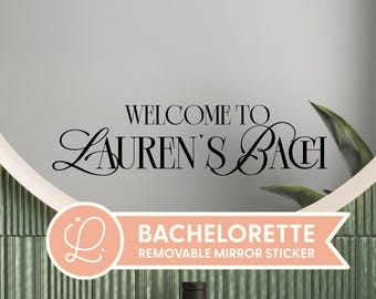 Bachelorette Mirror Decal | Mirror Sticker, Personalized Mirror Decal, Custom Vinyl Decal, Bach Decor, Bachelorette Party, Hen Do Decor
