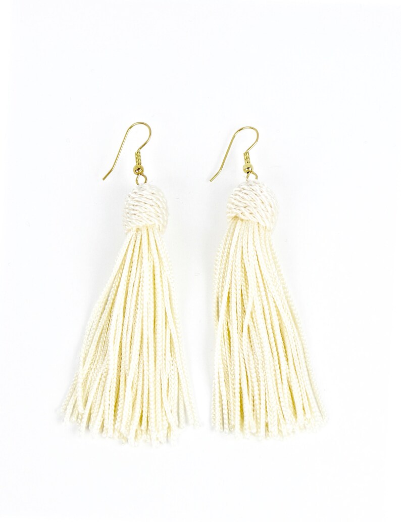 Ivory Tassel Earrings/Hypoallergenic Earrings/Bridesmaid Etsy