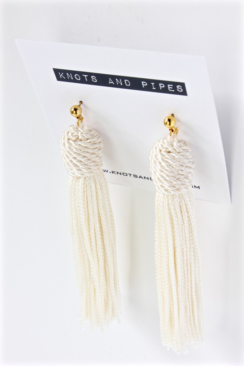 Ivory Tassel Earrings/hypoallergenic Earrings/bridesmaid Etsy