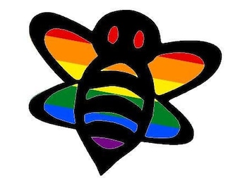 Rainbow Bee (pride) Vinyl Decal/bumper sticker/window sticker