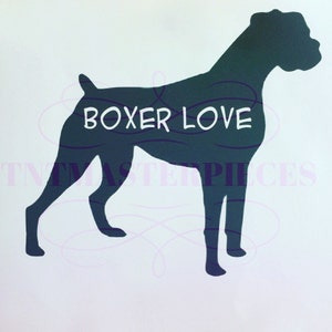 Boxer Love Dog decal/ Vinyl Decal, Dogs