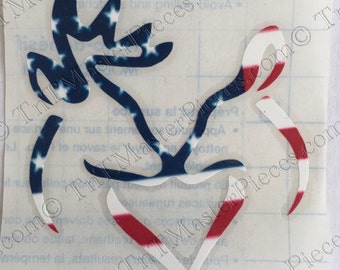 Deer Couple Patriotic, USA, / Vinyl Decal / United States / Deer Hunter / Buck and Doe