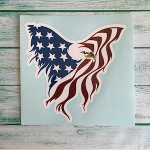 American Eagle Flag / Patriotic / Pride/ Vinyl Decal / Bald Eagle / USA