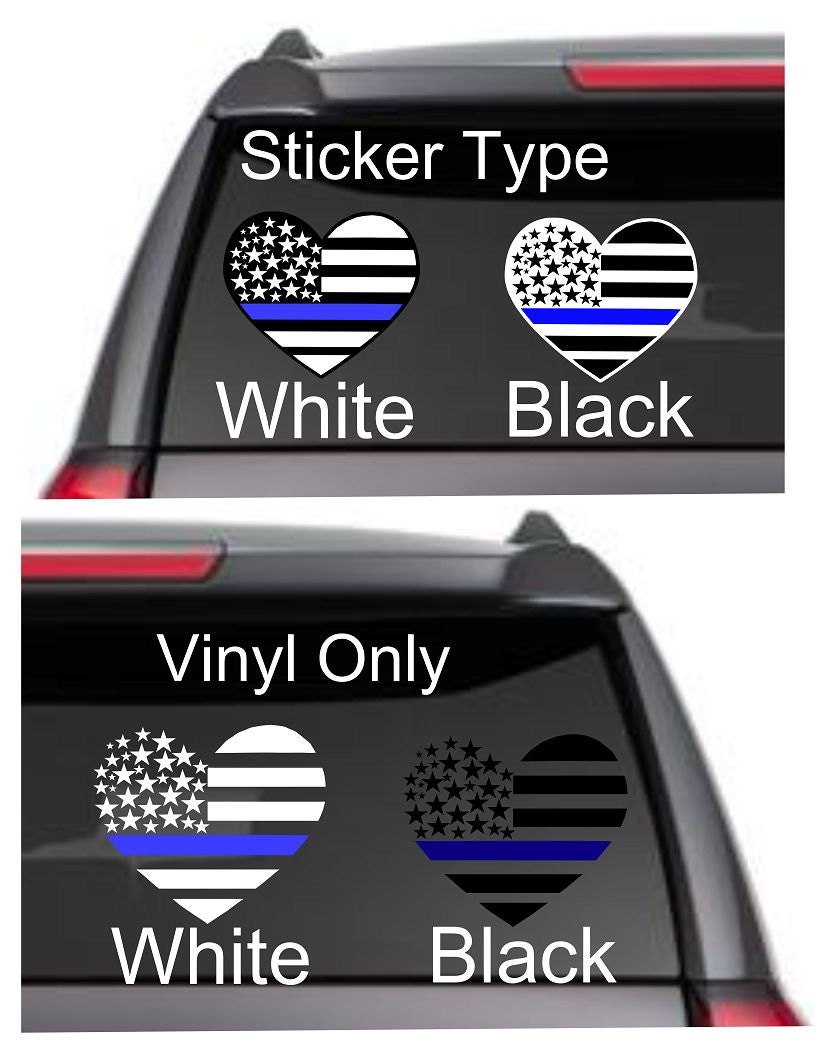 Thin Blue Line Magnetic Decal - Police Officer's Daughter Heart Support Sticker