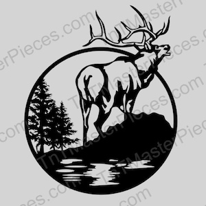 Elk / Moose / Mountains Vinyl Decal