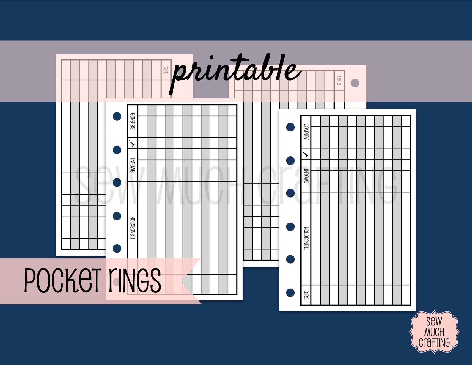 PRINTABLE Pocket Size Checkbook Register Style Inserts | Etsy