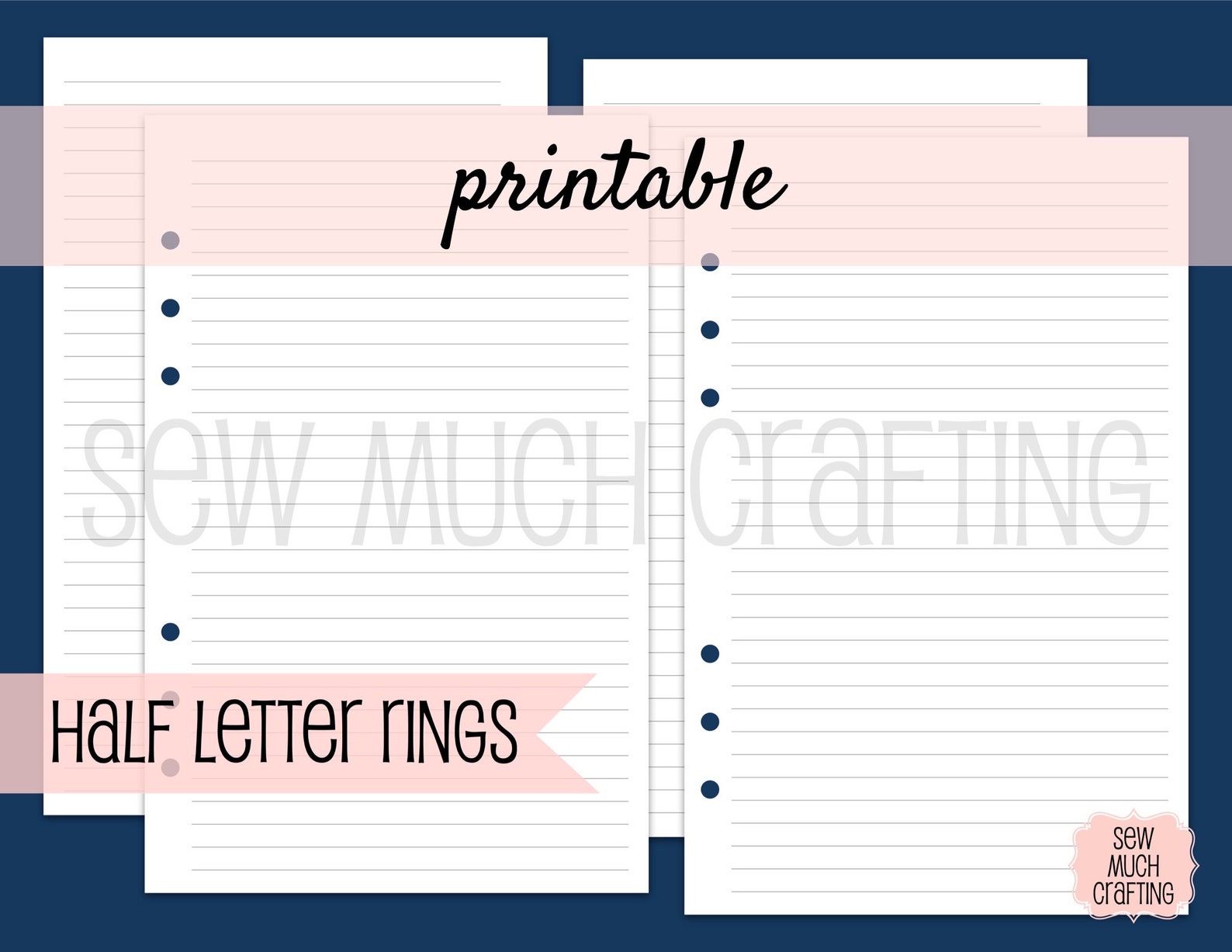 PRINTABLE Half Letter Size Lined Paper Etsy