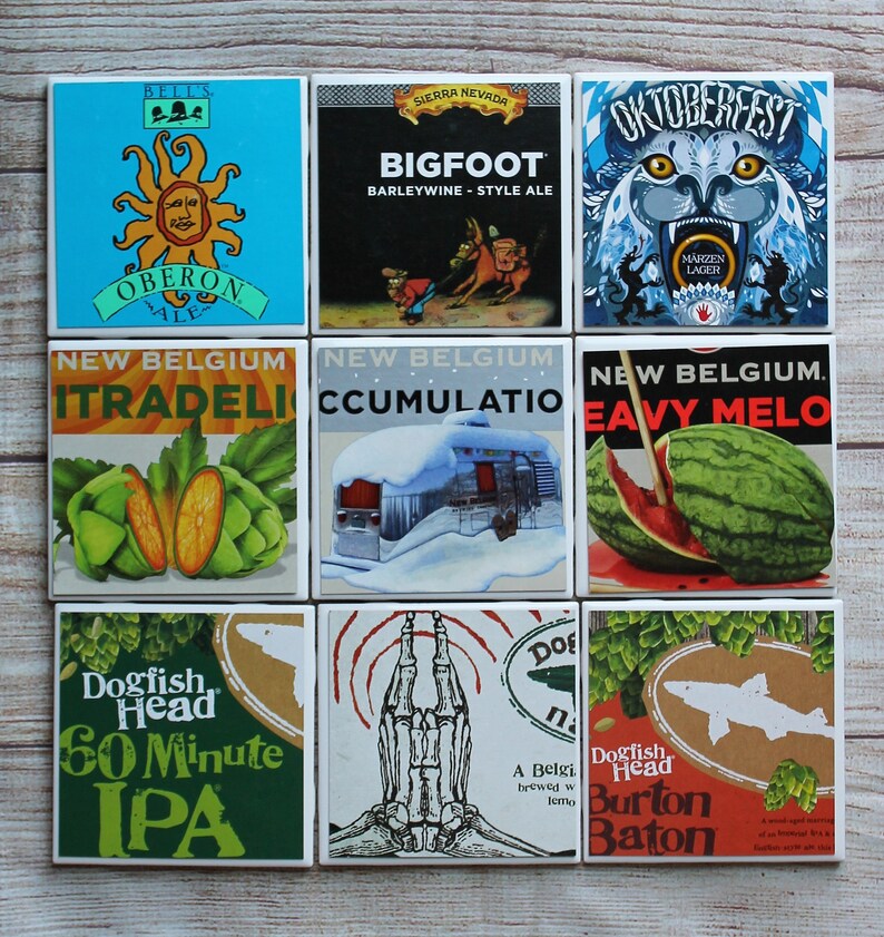 Beer Coastersany Set of 4craft Beer Coastersbeer Etsy