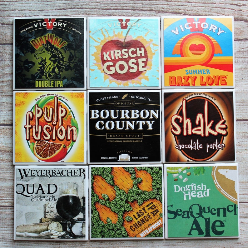 Beer Coastersany Set of 4craft Beer Coastersbeer Etsy
