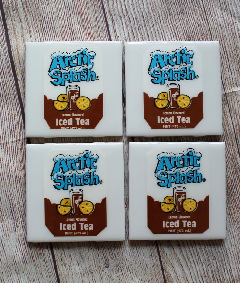 Arctic Splash Iced Tea Drink CoastersUpcycledPhilly Etsy