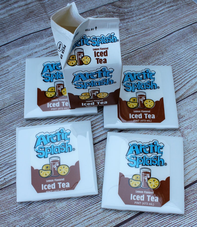Arctic Splash Iced Tea Drink CoastersUpcycledPhilly Etsy