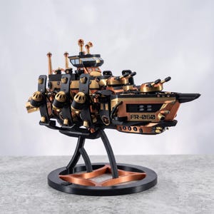Steampunk Frigate Airship Model – Retro Sci-Fi Flying Warship, Ready to Display