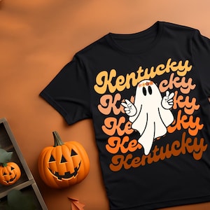 Kentucky Png, Ghost, Fall PNG, Halloween PNG, Fall shirt, Sublimation, Digital Download, Retro PNG