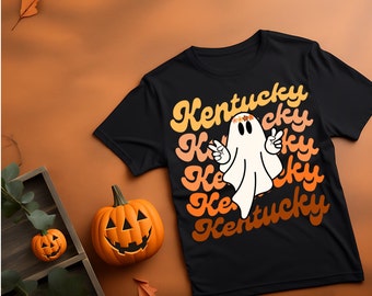 Kentucky Png, Fantasma, Outono PNG, Halloween PNG, Camisa de outono, Sublimação, Download digital, Retro PNG