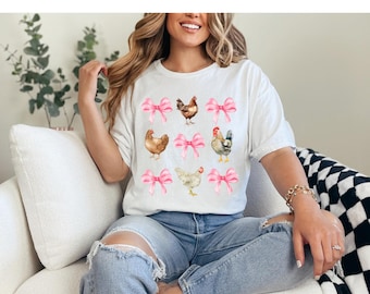Chicken Coquette PNG, Bows and Chickens PNG, Chicken lover PNG, Chicken Digital Download