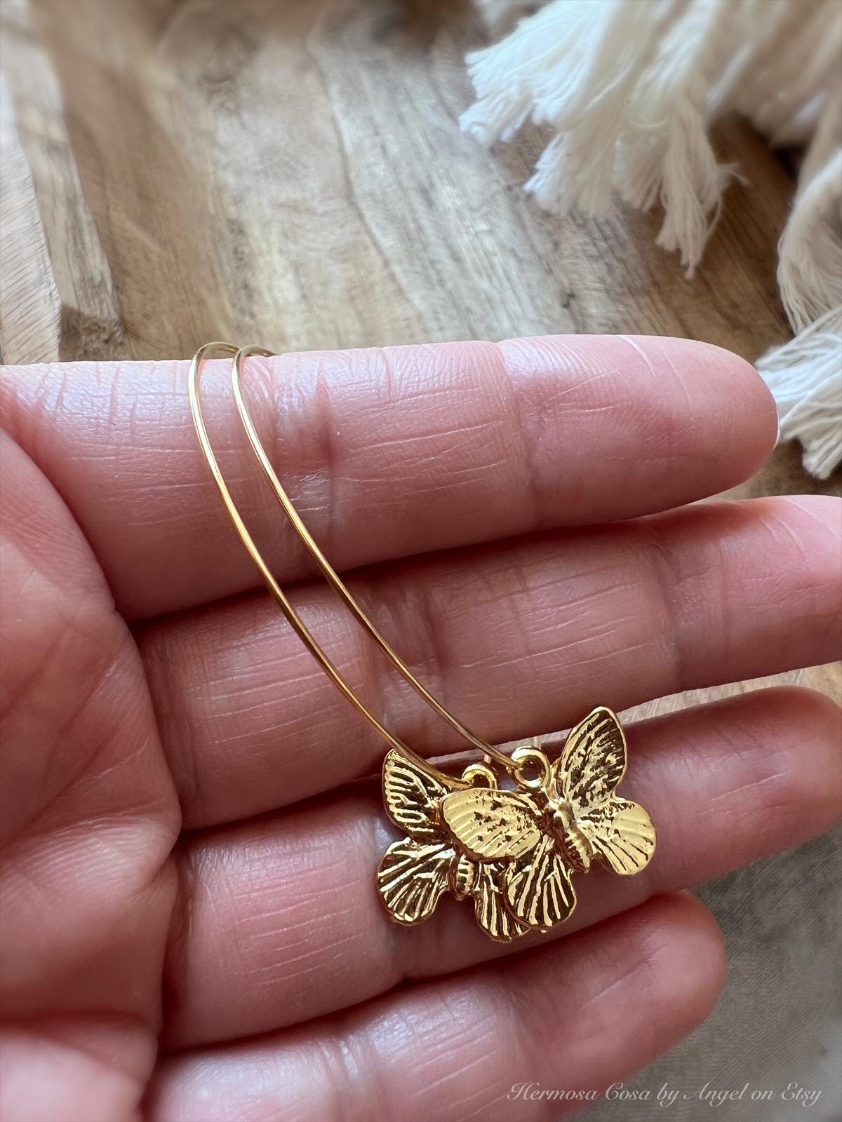 Boucles D'oreilles Papillon Plaqué Or - Paire Pour Femmes - Neuf Avec étiquettes