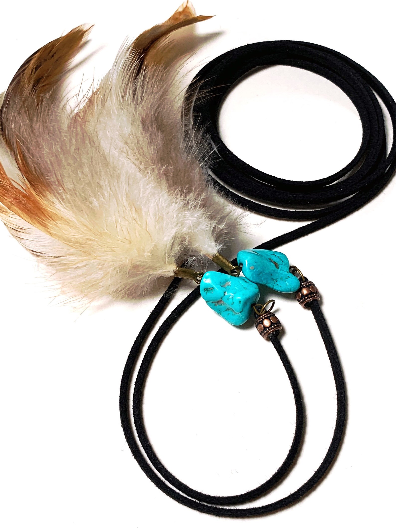 Long Choker Necklace W/feathers Festival Jewelry Etsy