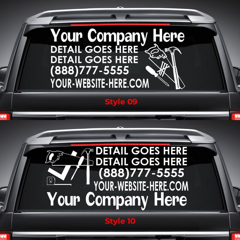 Custom Car Van Truck Rear Glass Decal Sign Sticker Oracal 651 Vinyl ...
