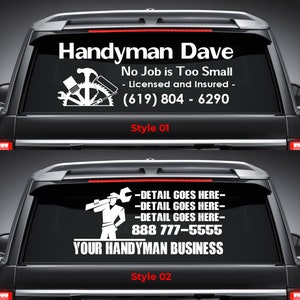 Custom Car Van Truck Rear Glass Decal Sign Sticker Oracal 651 Vinyl Decal for Mobile Business