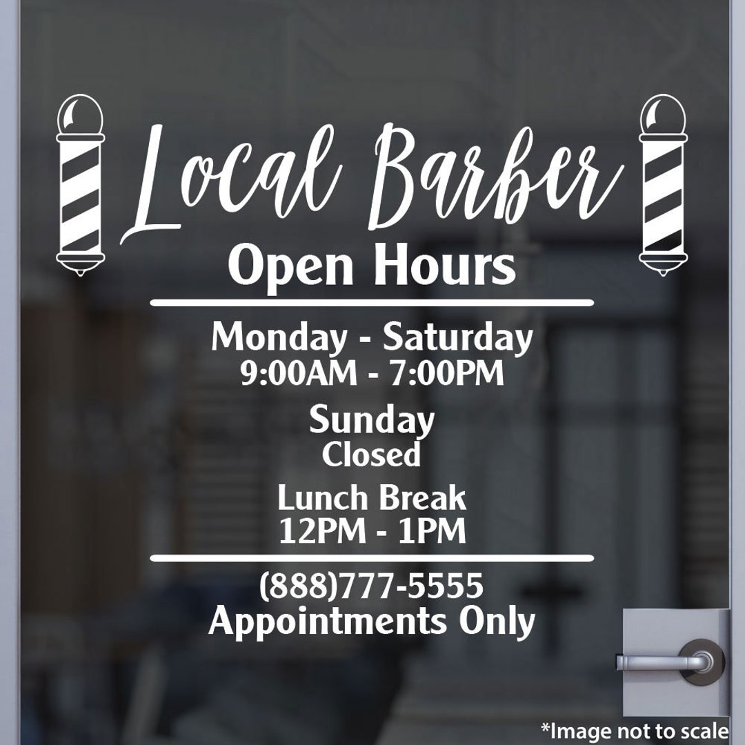 Custom Business Open Hour Sign Ver.51a Oracal 651 Vinyl Decal for ...