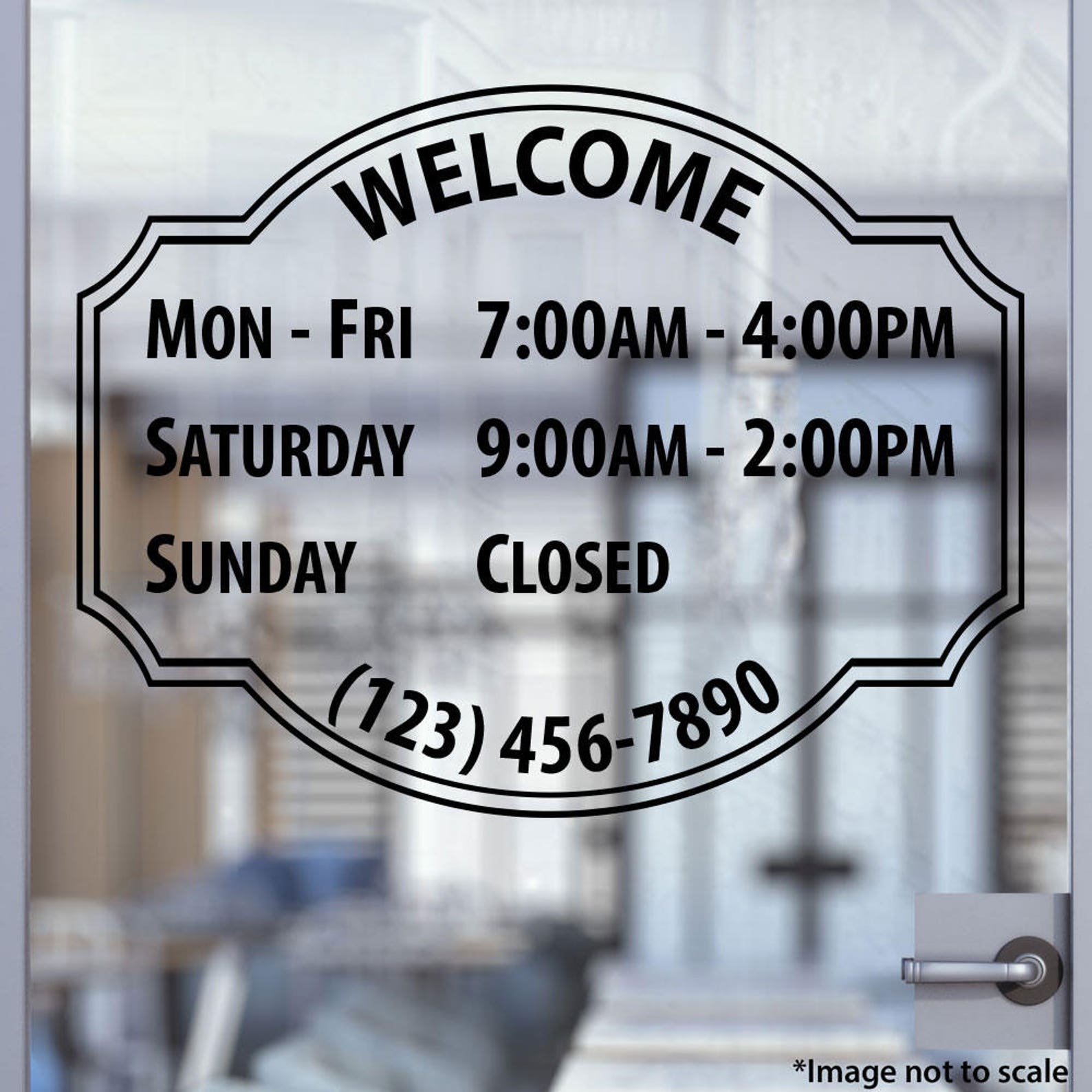 Custom Business Open Hour Sign Ver.4 Oracal 651 Vinyl Decal for Office ...